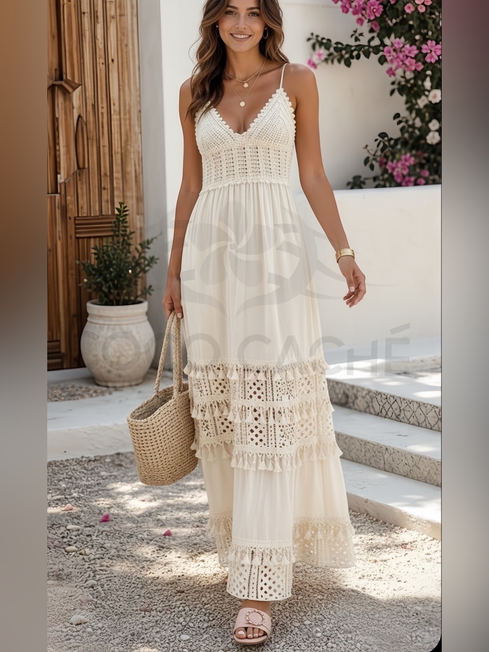 Boho Crochet Tassel Maxi Summer Dress - Picture 3 of 9